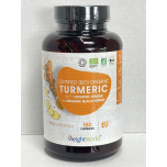 Certified Organic Turmeric with Ginger and Black Pepper 180 Capsules | PAST BBE DATE