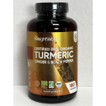 Certified Organic Turmeric with Ginger and Black Pepper 180 Capsules