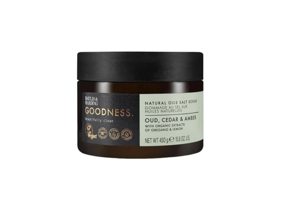Baylis & Harding Goodness Oud Cedar & Amber Body Oil Salt Scrub 450g