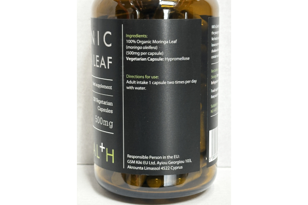 KIKI Health Organic Moringa Leaf 500mg 120 Vegetarian Capsules