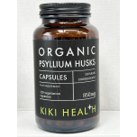 KIKI Health Organic Psyllium Husks 850mg 120 Vegetarian Capsules