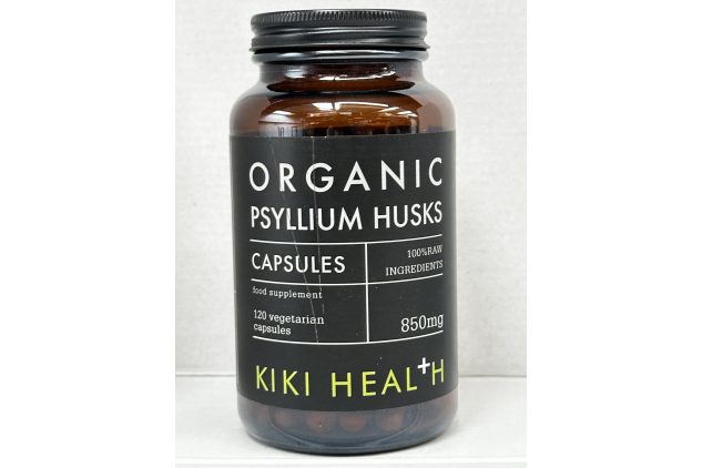 KIKI Health Organic Psyllium Husks 850mg 120 Vegetarian Capsules