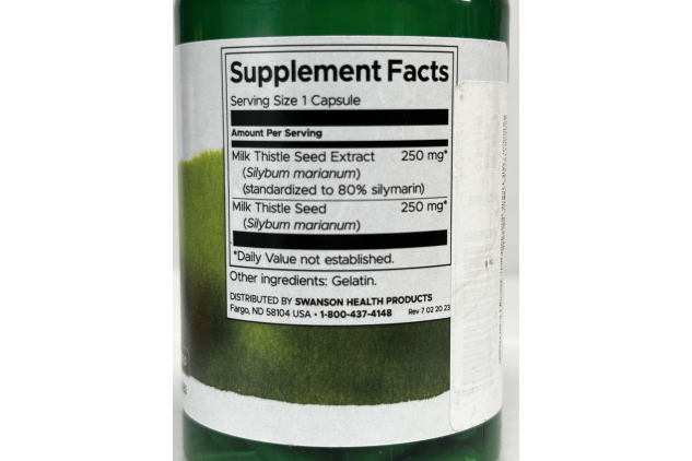 Swanson Milk Thistle 250mg 120 Capsules