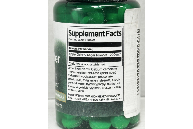 Swanson Apple Cider Vinegar 200mg 120 Tablets