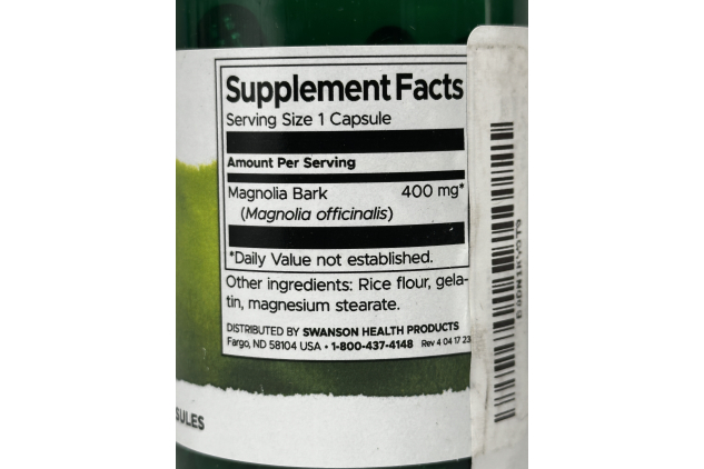 Swanson Full Spectrum Magnolia Bark 400mg 60 Capsules