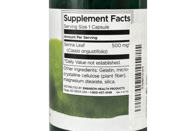 Swanson Senna Leaf 500mg 100 Capsules