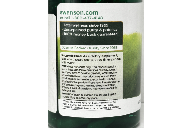 Swanson Senna Leaf 500mg 100 Capsules