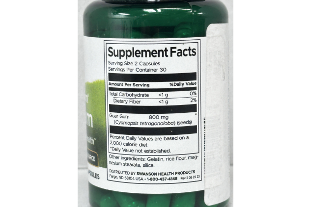 Swanson Full Spectrum Guar Gum 400mg 60 Capsules