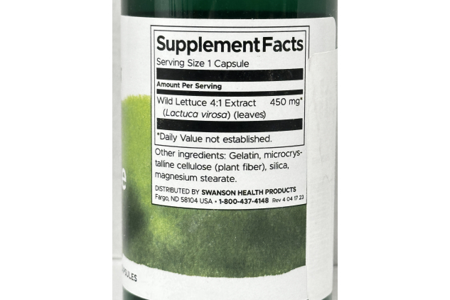 Swanson Wild Lettuce 450mg 60 Capsules