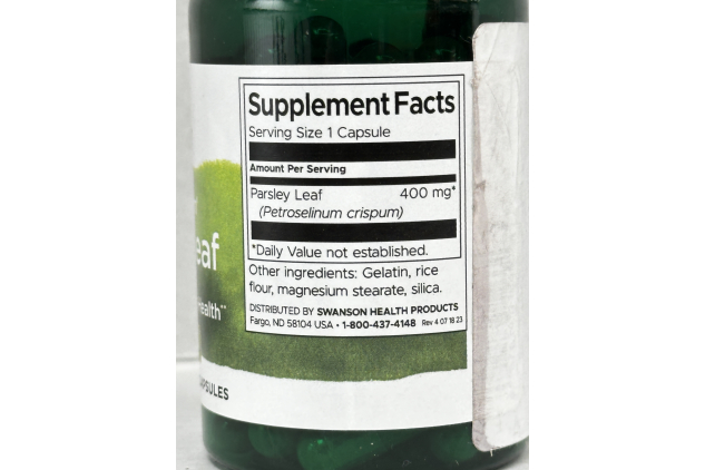 Swanson Full Spectrum Parsley Leaf 400mg 60 Capsules