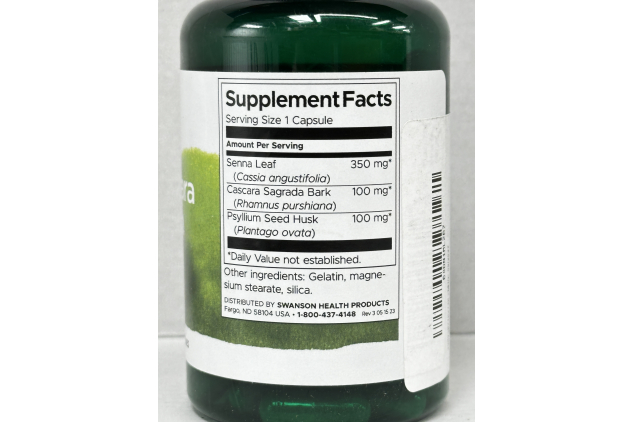 Swanson Senna Cascara & Psyllium Complex 90 Capsules