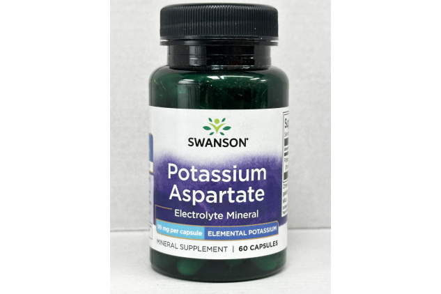 Swanson Potassium Aspartate 99mg 60 Capsules Elemental Potassium