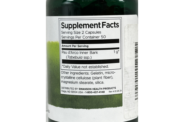 Swanson Full Spectrum Pau d’Arco 500mg 100 Capsules