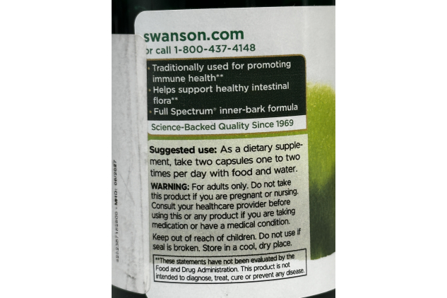 Swanson Full Spectrum Pau d’Arco 500mg 100 Capsules