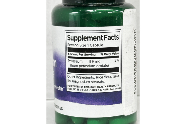 Swanson Potassium Orotate 99mg 60 Capsules