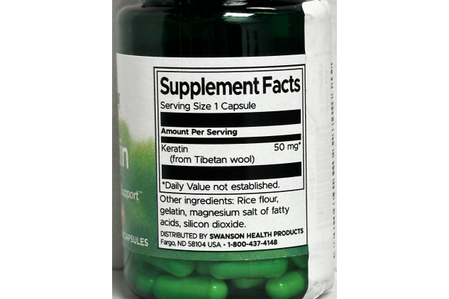 Swanson Keratin 50mg 60 Capsules