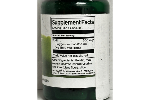 Swanson Full Spectrum Fo-Ti He-Shou-Wu 500mg 60 Capsules