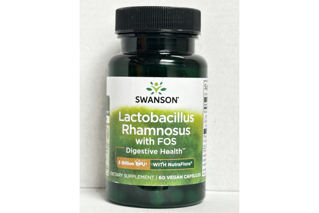 Swanson Lactobacillus Rhamnosus with FOS 5 Billion CFU 60 Vegan Capsules