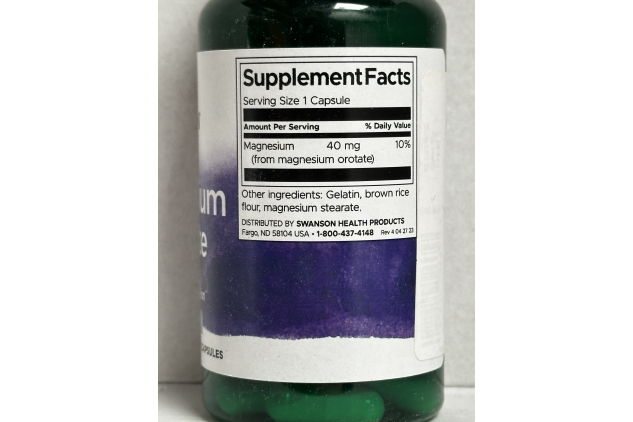 Swanson Magnesium Orotate 654mg 60 Capsules