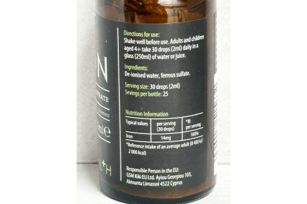 KIKI Health Ionic Iron Liquid Concentrate 50ml Mineral Drops