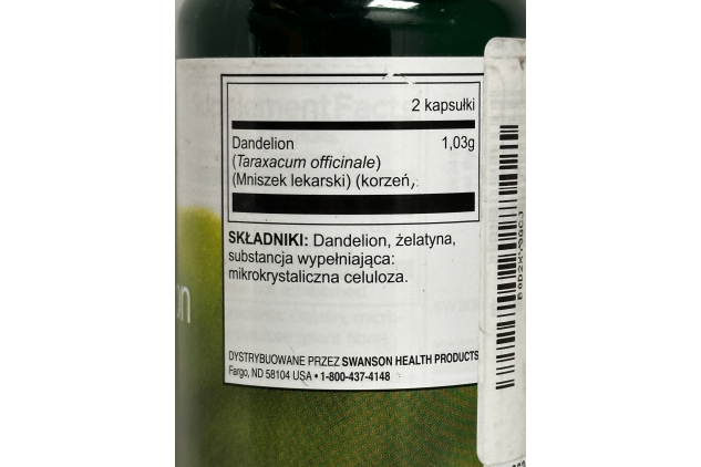 Swanson Dandelion Root 515mg 60 Capsules