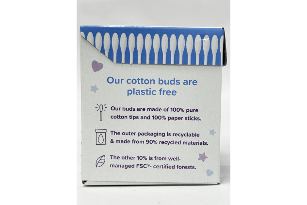 Johnson’s Baby Cotton Buds 6 x 200 Buds Plastic Free Paper Sticks