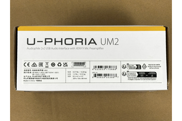 Behringer U-Phoria UM2 2x2 USB Audio Interface with XENYX Mic Preamp