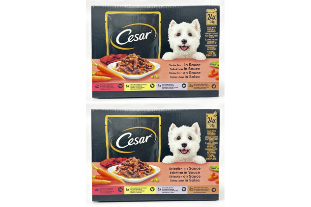 Cesar Selection in Sauce Dog Food Pouches 48 x 100g Favourites
