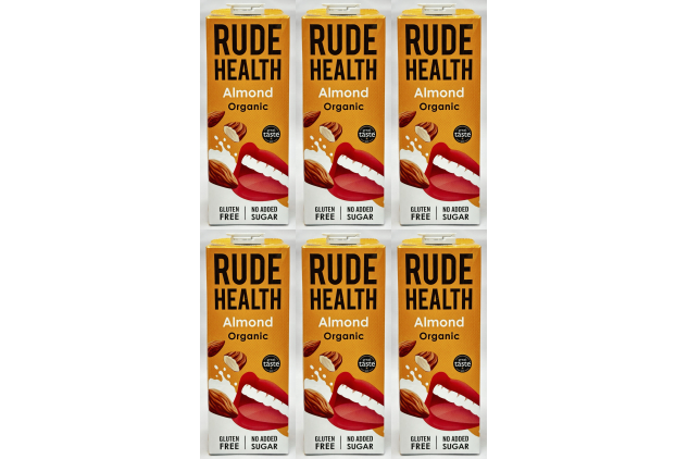 Rude Health Organic Almond Drink 6 x 1L Gluten Free No Added Sugar