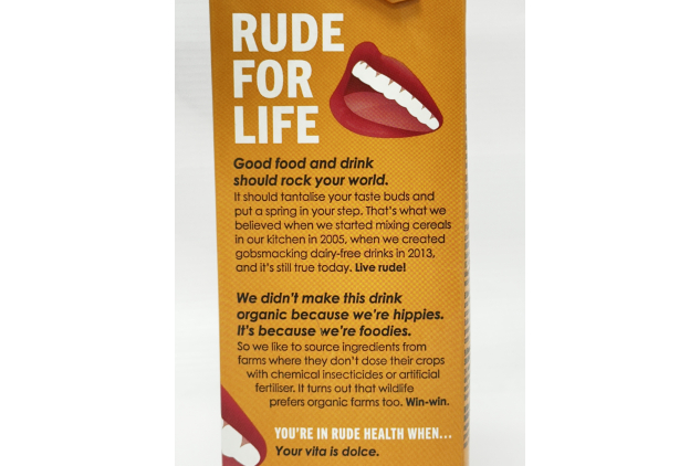 Rude Health Organic Almond Drink 6 x 1L Gluten Free No Added Sugar