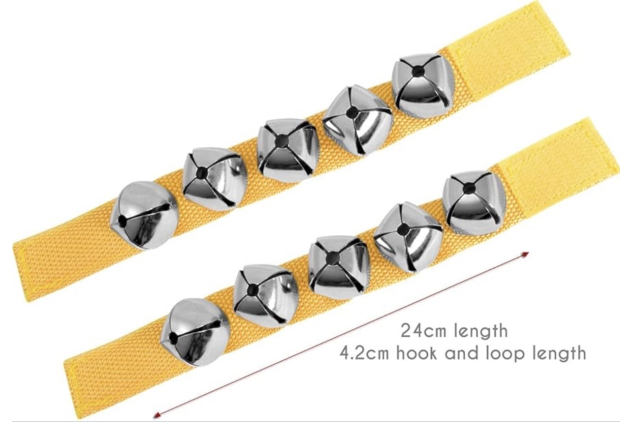 TIGER BEL7-CL Wrist Jingle Bells Adjustable Pair with Metal Bells