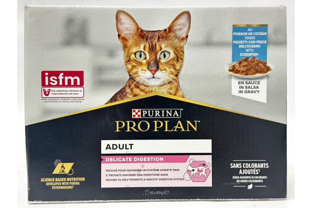 Purina Pro Plan Adult Delicate Digestion Ocean Fish in Gravy 10 x 85g
