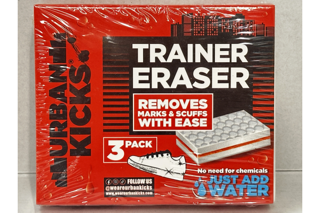 Urban Kicks Trainer Eraser 3 Pack Shoe Cleaning Sponge Removes Scuffs & Marks