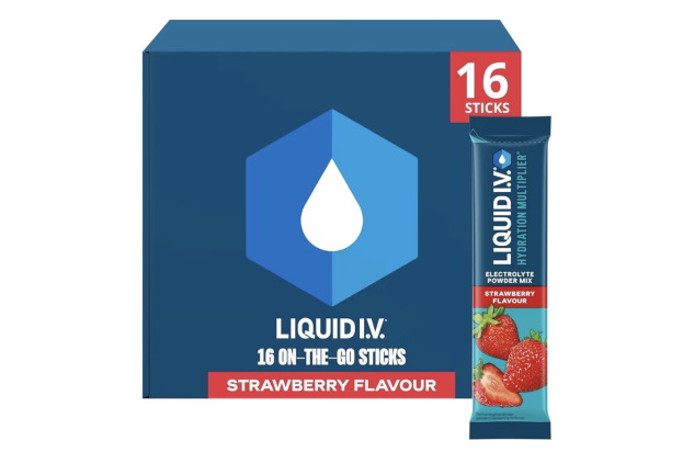 Liquid I.V. Hydration Multiplier Electrolyte Powder Mix, Strawberry Flavour, Electrolytes with 7 Vitamins & Minerals 16 Sachet Sticks