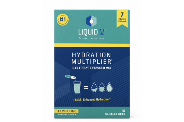 Liquid I.V. Hydration Sachets Lemon & Lime Flavour Electrolyte Powder Mix 16 Sticks 7 Vitamins and Minerals