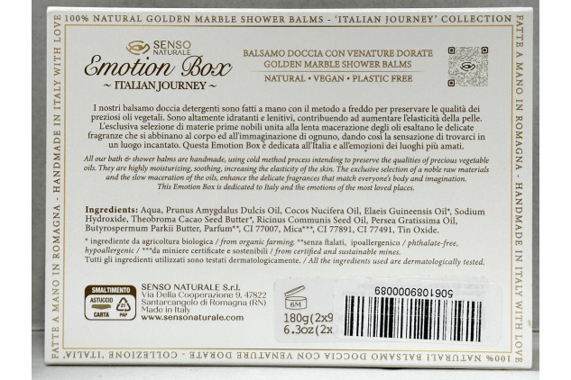 Senso Naturale Emotion Box Italian Journey Golden Marble Shower Balms Sicilian Blood Orange 2 x 90g
