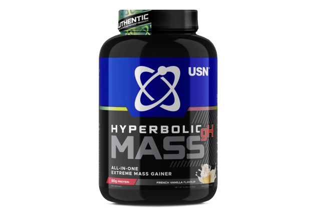 USN Hyperbolic Mass Weight Gainer Protein Powder | French Vanilla | 2kg | 1100+ Calories | High Calorie Muscle Mass Gainer 60g Protein + Creatine