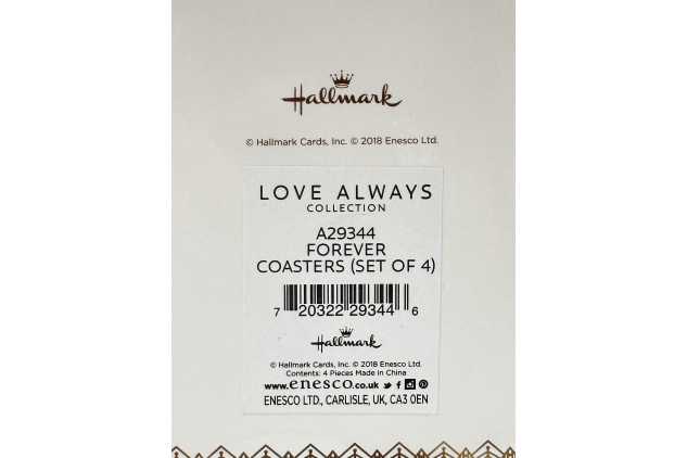 Hallmark Love Always Forever Coasters Set of 4