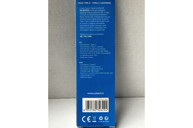 USB-C to USB-C & Lightning Charging Cable 100W 1.2m