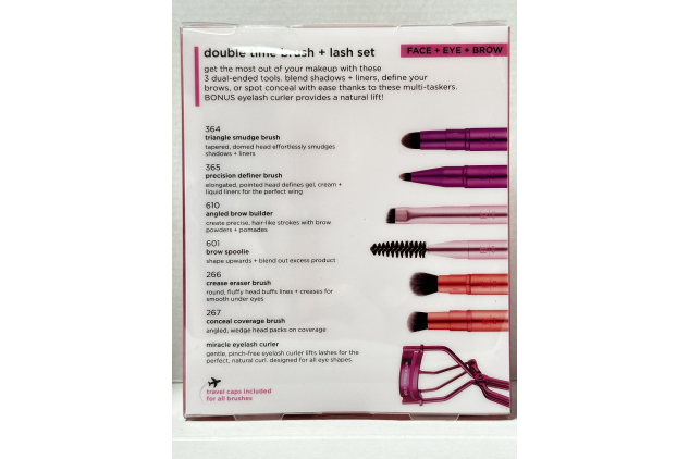 Real Techniques Double Time Brush & Lash Set 3 Dual-Ended Brushes