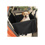 Extra Stable Dog Car Seat with Seat Belt – Waterproof and Robust Design for the Back Seat with 4 Fastening Straps Size Large Black