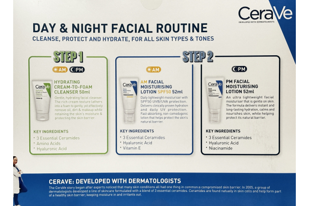 CeraVe Day & Night Facial Routine Set 3 Piece