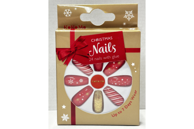 KoKoMo Christmas False Nails 24 Nails With Glue