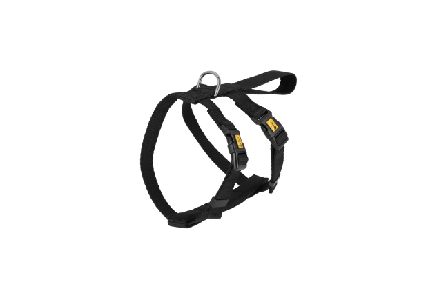 Dingo Waldemar Rutkowski Lightweight and Adjustable Dog Safety Harness for Car Travel with Chrome D-Ring on Back Size S Black