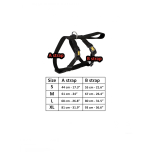 Dingo Waldemar Rutkowski Lightweight and Adjustable Dog Safety Harness for Car Travel with Chrome D-Ring on Back Size S Black