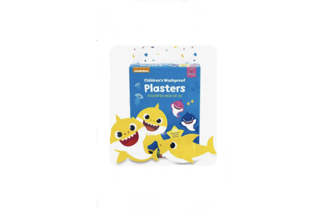 Baby Shark Shaped Waterproof Children’s Plasters 20 Pack