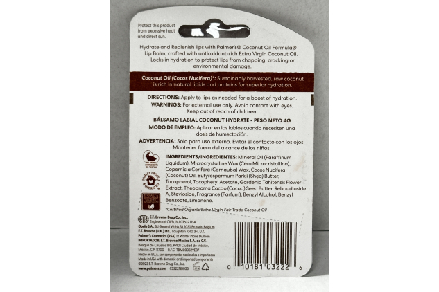 Palmer’s Coconut Oil Formula Coconut Hydrate Lip Balm 4g With Vitamin E