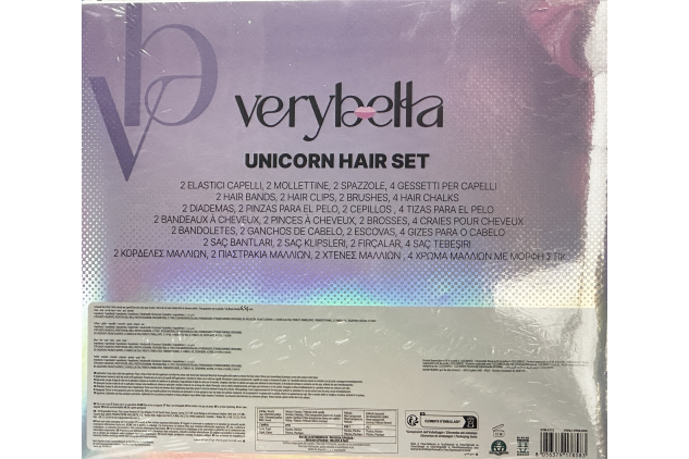 VeryBella Unicorn Hair Set With Hair Bands Clips Brushes & Hair Chalks