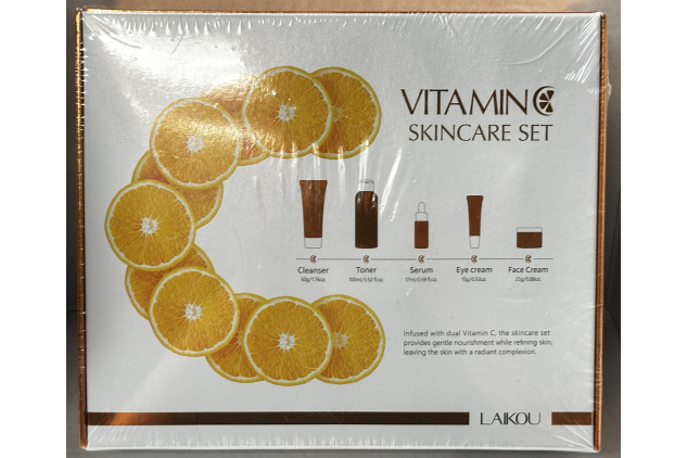 Vitamin C Skincare Set 5 Piece Cleanser Toner Serum Eye Cream Face Cream