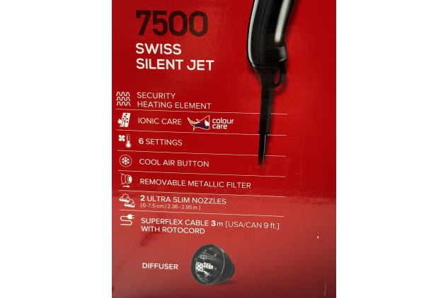 Valera Swiss Silent Jet 7500 Professional Hair Dryer 2000W | EU PLUG SEE DESCRIPTION